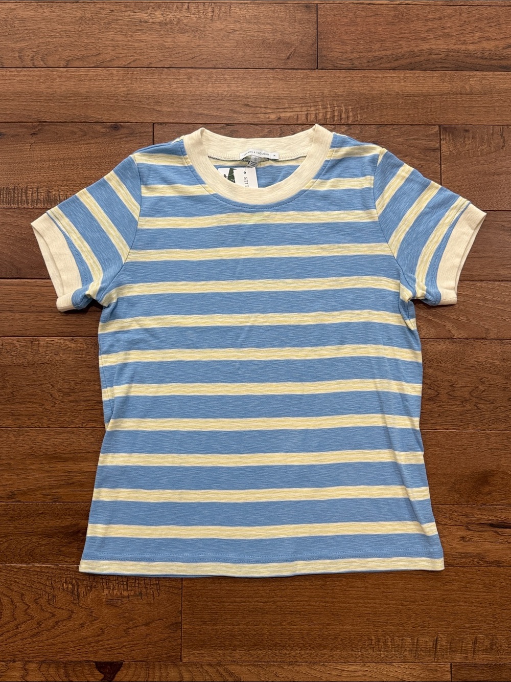 Threads 4 Thought Women’s Tamarah Stripe Textured Slub Jersey Crew Tee - Size M